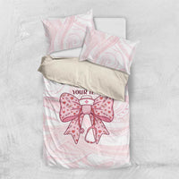 New Zealand Nurses RN Personalised Bedding Set Pink Stethoscope Coquette Bow Maori Motif