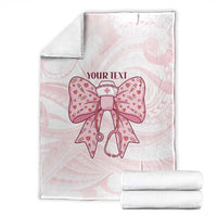 New Zealand Nurses RN Personalised Blanket Pink Stethoscope Coquette Bow Maori Motif LT9 - Polynesian Pride
