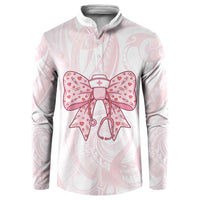 New Zealand Nurses RN Personalised Button Sweatshirt Pink Stethoscope Coquette Bow Maori Motif LT9 Pink - Polynesian Pride