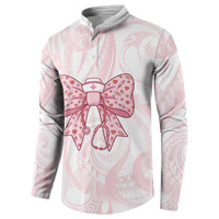 New Zealand Nurses RN Personalised Button Sweatshirt Pink Stethoscope Coquette Bow Maori Motif LT9 - Polynesian Pride