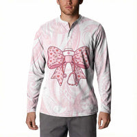 New Zealand Nurses RN Personalised Button Sweatshirt Pink Stethoscope Coquette Bow Maori Motif LT9 - Polynesian Pride