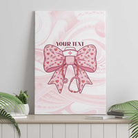 New Zealand Nurses RN Personalised Canvas Wall Art Pink Stethoscope Coquette Bow Maori Motif LT9 - Polynesian Pride