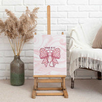 New Zealand Nurses RN Personalised Canvas Wall Art Pink Stethoscope Coquette Bow Maori Motif LT9 - Polynesian Pride