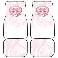 New Zealand Nurses RN Personalised Car Mats Pink Stethoscope Coquette Bow Maori Motif LT9 - Polynesian Pride