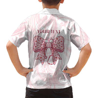 New Zealand Nurses RN Personalised Family Matching Puletasi and Hawaiian Shirt Pink Stethoscope Coquette Bow Maori Motif