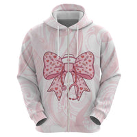 New Zealand Nurses RN Personalised Hoodie Pink Stethoscope Coquette Bow Maori Motif