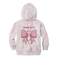 New Zealand Nurses RN Personalised Kid Hoodie Pink Stethoscope Coquette Bow Maori Motif LT9 - Polynesian Pride