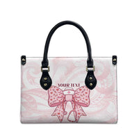 New Zealand Nurses RN Personalised Leather Bag Pink Stethoscope Coquette Bow Maori Motif LT9 - Polynesian Pride