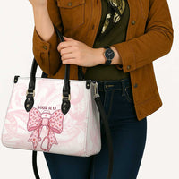 New Zealand Nurses RN Personalised Leather Bag Pink Stethoscope Coquette Bow Maori Motif LT9 - Polynesian Pride