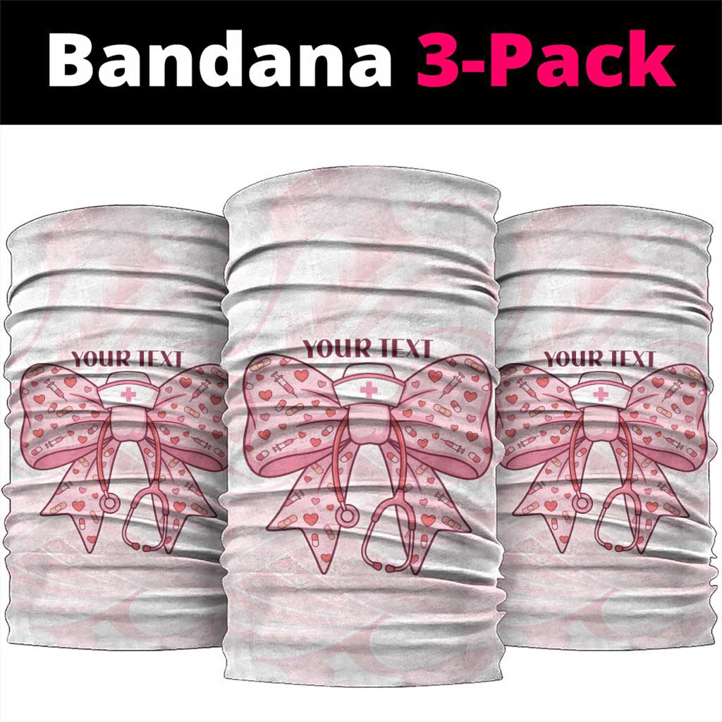 New Zealand Nurses RN Personalised Neck Gaiter Pink Stethoscope Coquette Bow Maori Motif LT9 package One Size: 25*50cm Pink - Polynesian Pride