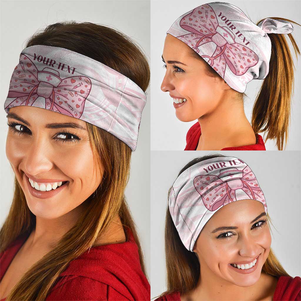 New Zealand Nurses RN Personalised Neck Gaiter Pink Stethoscope Coquette Bow Maori Motif