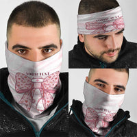 New Zealand Nurses RN Personalised Neck Gaiter Pink Stethoscope Coquette Bow Maori Motif
