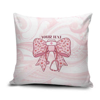 New Zealand Nurses RN Personalised Pillow Cover Pink Stethoscope Coquette Bow Maori Motif LT9 Pink - Polynesian Pride
