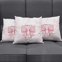 New Zealand Nurses RN Personalised Pillow Cover Pink Stethoscope Coquette Bow Maori Motif LT9 - Polynesian Pride