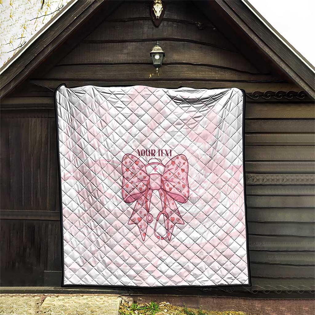 New Zealand Nurses RN Personalised Quilt Pink Stethoscope Coquette Bow Maori Motif LT9 - Polynesian Pride