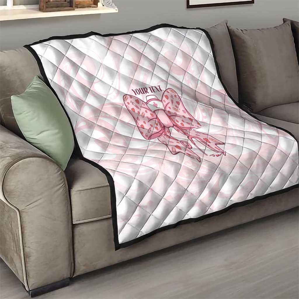New Zealand Nurses RN Personalised Quilt Pink Stethoscope Coquette Bow Maori Motif LT9 - Polynesian Pride