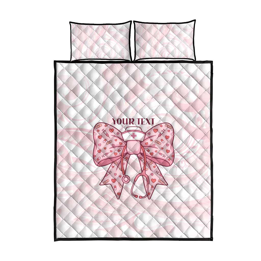 New Zealand Nurses RN Personalised Quilt Bed Set Pink Stethoscope Coquette Bow Maori Motif LT9 - Polynesian Pride