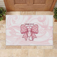 New Zealand Nurses RN Personalised Rubber Doormat Pink Stethoscope Coquette Bow Maori Motif LT9 Pink - Polynesian Pride