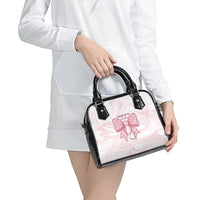 New Zealand Nurses RN Personalised Shoulder Handbag Pink Stethoscope Coquette Bow Maori Motif LT9 - Polynesian Pride