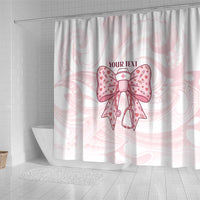 New Zealand Nurses RN Personalised Shower Curtain Pink Stethoscope Coquette Bow Maori Motif LT9 - Polynesian Pride