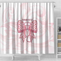 New Zealand Nurses RN Personalised Shower Curtain Pink Stethoscope Coquette Bow Maori Motif LT9 - Polynesian Pride
