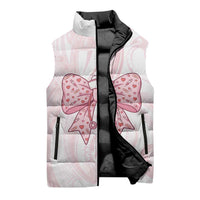 New Zealand Nurses RN Personalised Sleeveless Puffer Jacket Pink Stethoscope Coquette Bow Maori Motif LT9 - Polynesian Pride