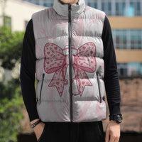 New Zealand Nurses RN Personalised Sleeveless Puffer Jacket Pink Stethoscope Coquette Bow Maori Motif LT9 - Polynesian Pride