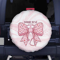 New Zealand Nurses RN Personalised Spare Tire Cover Pink Stethoscope Coquette Bow Maori Motif