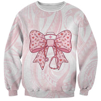 New Zealand Nurses RN Personalised Sweatshirt Pink Stethoscope Coquette Bow Maori Motif
