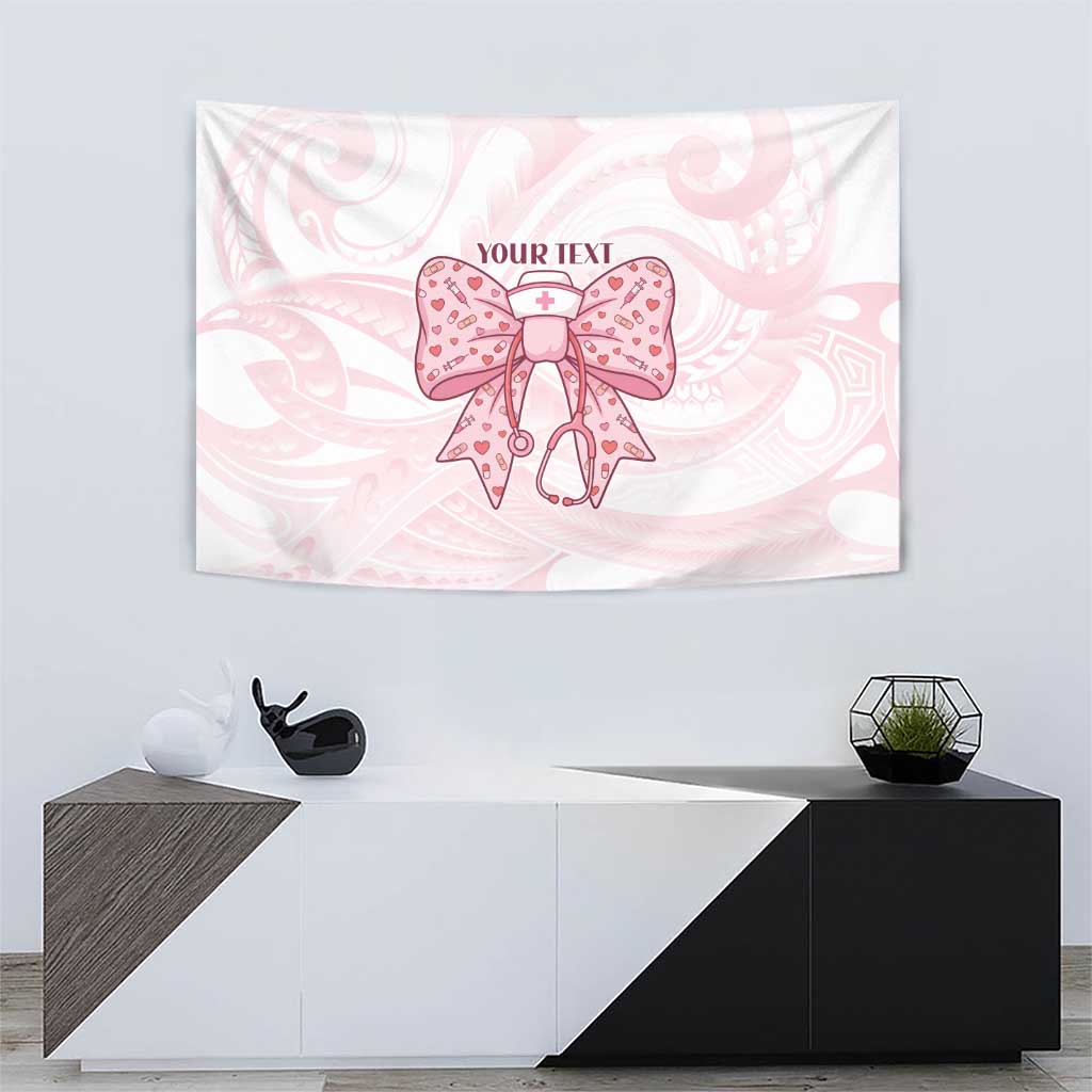 New Zealand Nurses RN Personalised Tapestry Pink Stethoscope Coquette Bow Maori Motif LT9 - Polynesian Pride