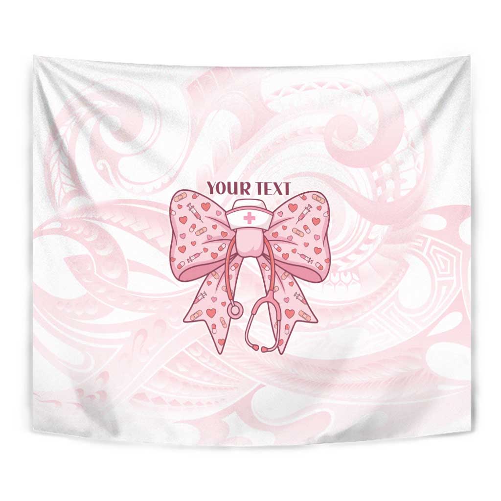 New Zealand Nurses RN Personalised Tapestry Pink Stethoscope Coquette Bow Maori Motif LT9 - Polynesian Pride