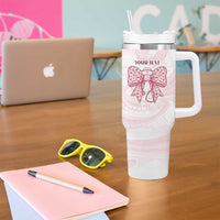New Zealand Nurses RN Personalised Tumbler With Handle Pink Stethoscope Coquette Bow Maori Motif