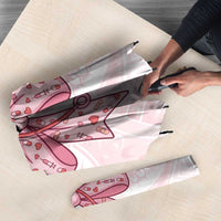 New Zealand Nurses RN Personalised Umbrella Pink Stethoscope Coquette Bow Maori Motif LT9 - Polynesian Pride