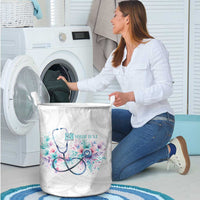 New Zealand Nurses RN Personalised Laundry Basket Stethoscope Floral Maori Motif