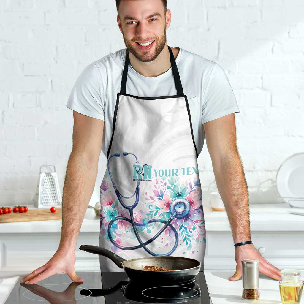 New Zealand Nurses RN Personalised Apron Stethoscope Floral Maori Motif LT9 - Polynesian Pride