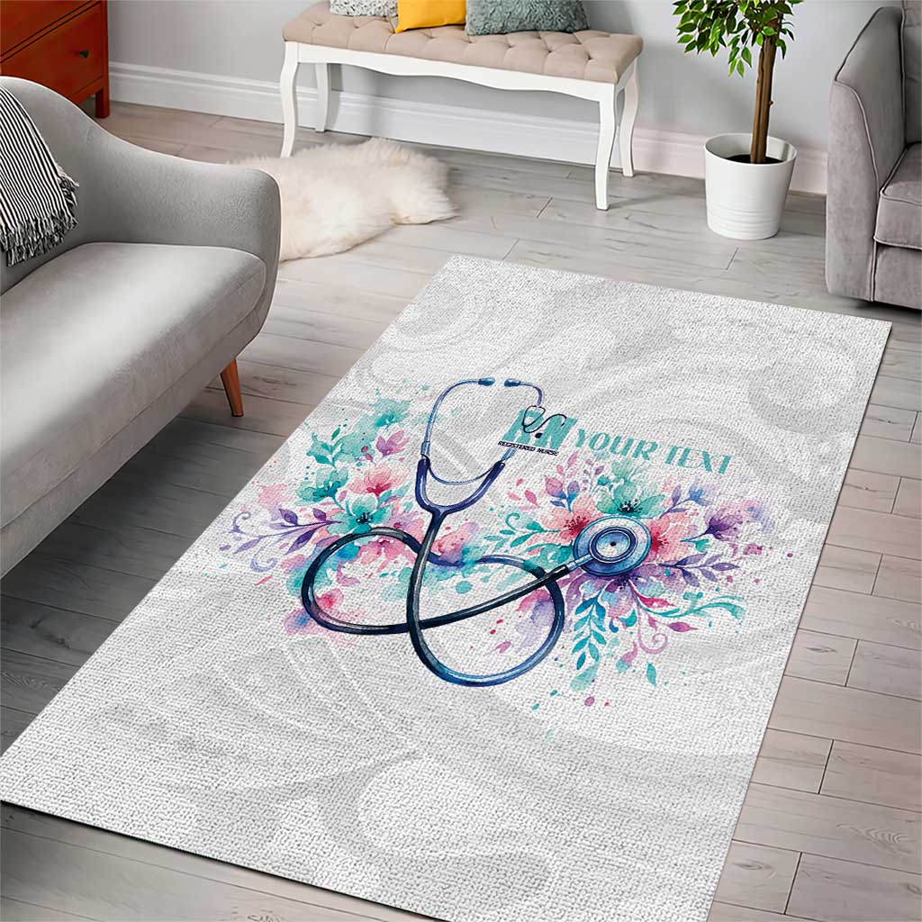 New Zealand Nurses RN Personalised Area Rug Stethoscope Floral Maori Motif LT9 - Polynesian Pride