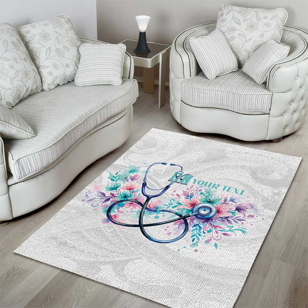 New Zealand Nurses RN Personalised Area Rug Stethoscope Floral Maori Motif LT9 - Polynesian Pride