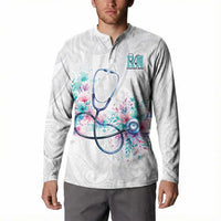 New Zealand Nurses RN Personalised Button Sweatshirt Stethoscope Floral Maori Motif LT9 - Polynesian Pride