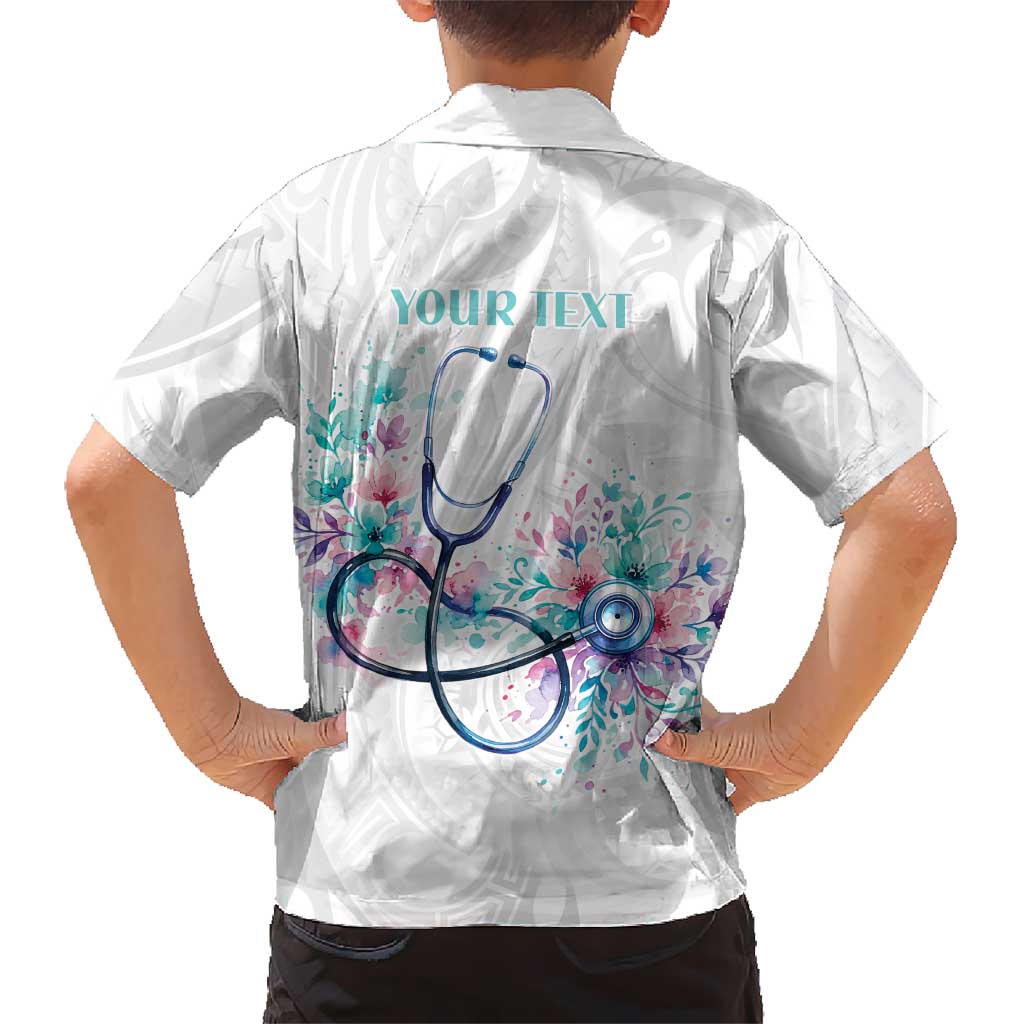 New Zealand Nurses RN Personalised Family Matching Mermaid Dress and Hawaiian Shirt Stethoscope Floral Maori Motif