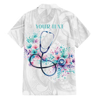 New Zealand Nurses RN Personalised Family Matching Mermaid Dress and Hawaiian Shirt Stethoscope Floral Maori Motif