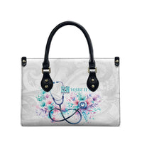 New Zealand Nurses RN Personalised Leather Bag Stethoscope Floral Maori Motif LT9 - Polynesian Pride