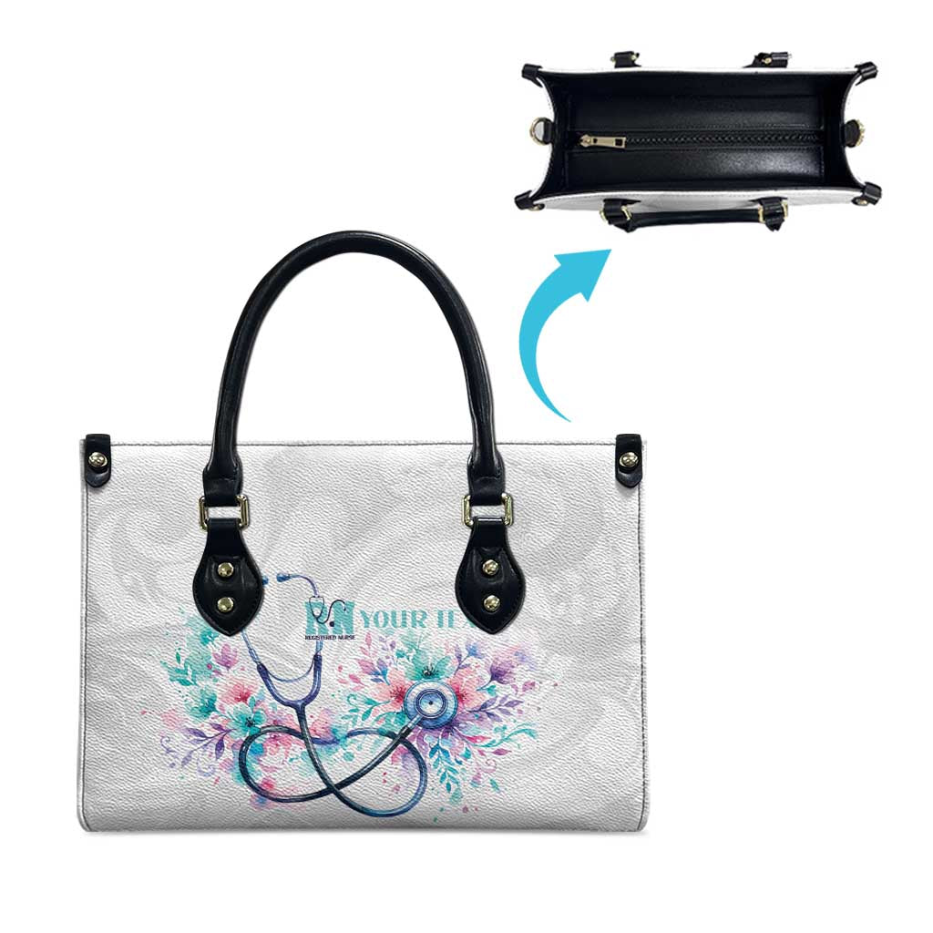New Zealand Nurses RN Personalised Leather Bag Stethoscope Floral Maori Motif LT9 - Polynesian Pride
