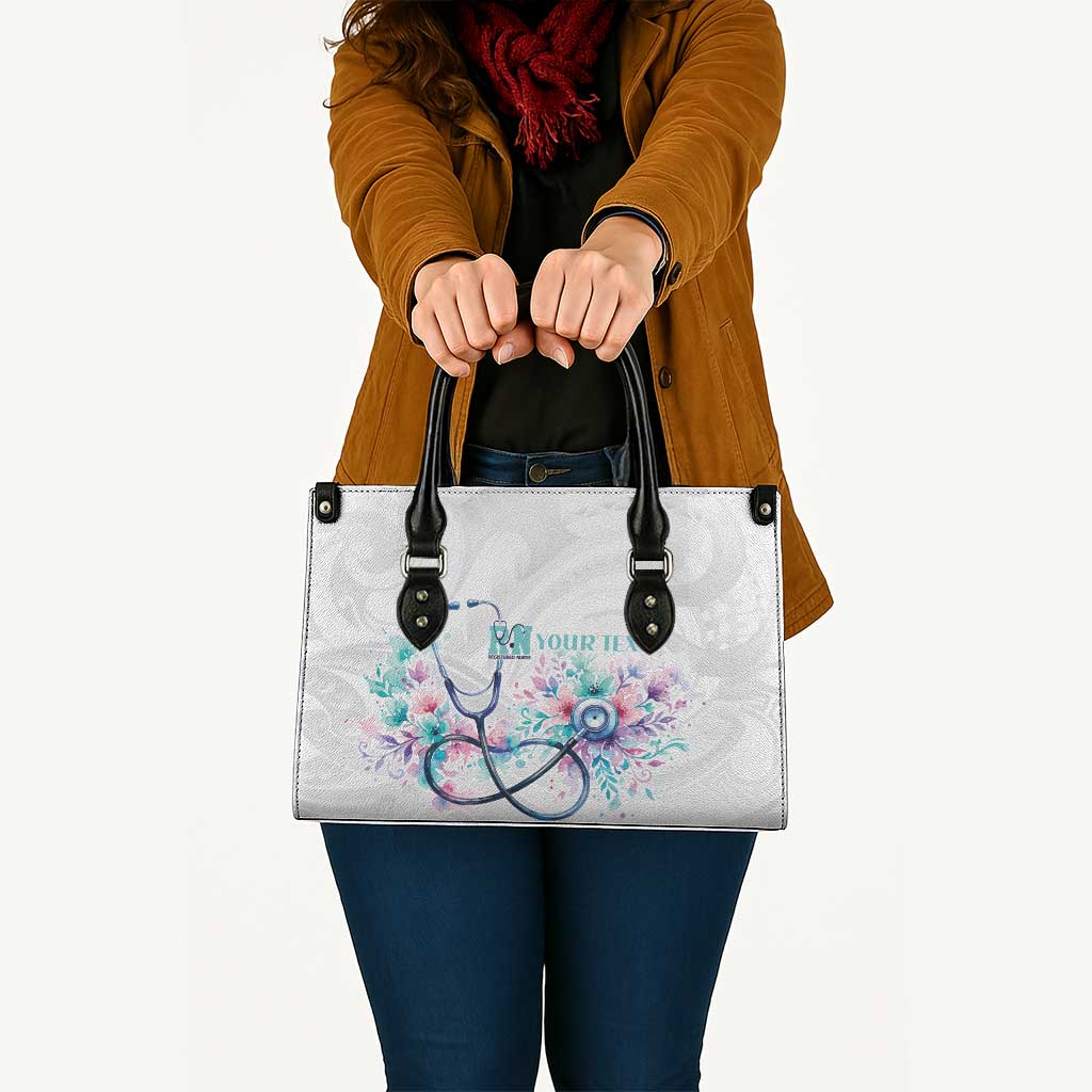 New Zealand Nurses RN Personalised Leather Bag Stethoscope Floral Maori Motif LT9 - Polynesian Pride