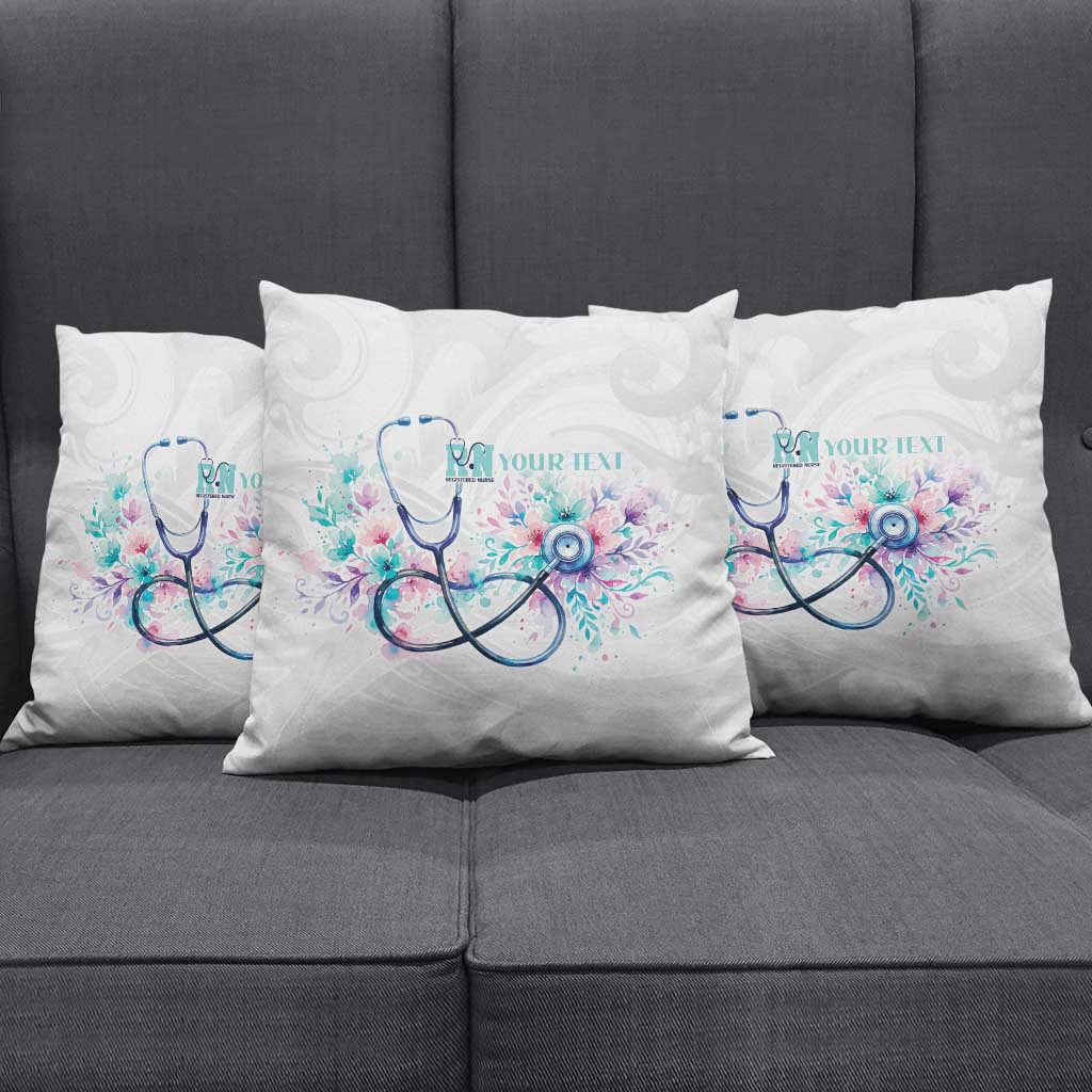 New Zealand Nurses RN Personalised Pillow Cover Stethoscope Floral Maori Motif LT9 - Polynesian Pride