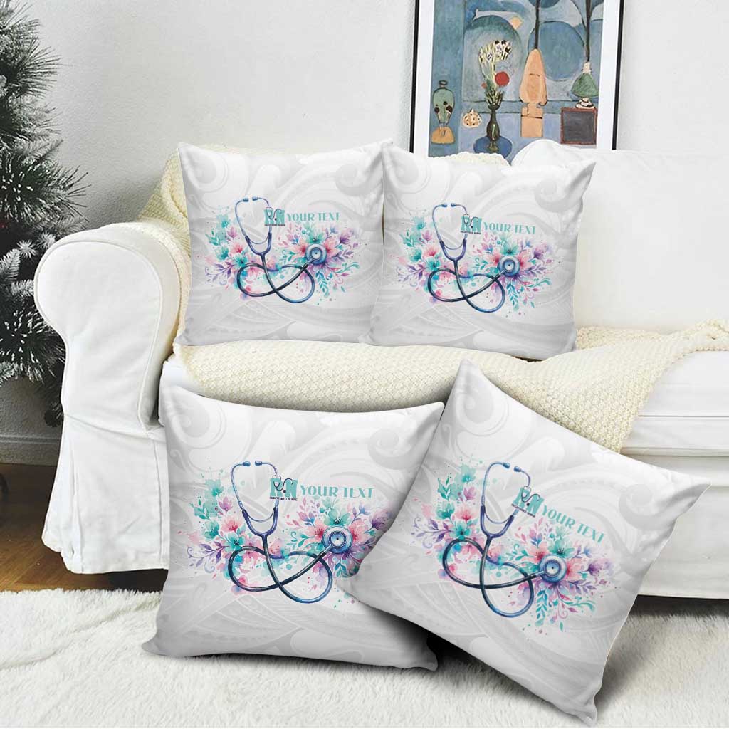 New Zealand Nurses RN Personalised Pillow Cover Stethoscope Floral Maori Motif LT9 - Polynesian Pride