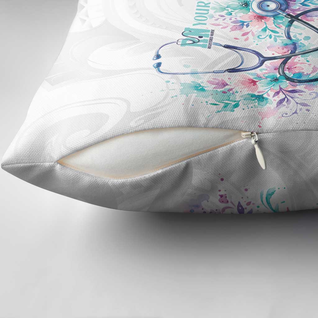 New Zealand Nurses RN Personalised Pillow Cover Stethoscope Floral Maori Motif LT9 - Polynesian Pride