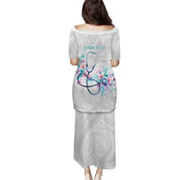 New Zealand Nurses RN Personalised Puletasi Stethoscope Floral Maori Motif LT9 - Polynesian Pride