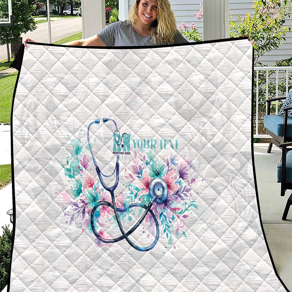 New Zealand Nurses RN Personalised Quilt Stethoscope Floral Maori Motif LT9 White - Polynesian Pride