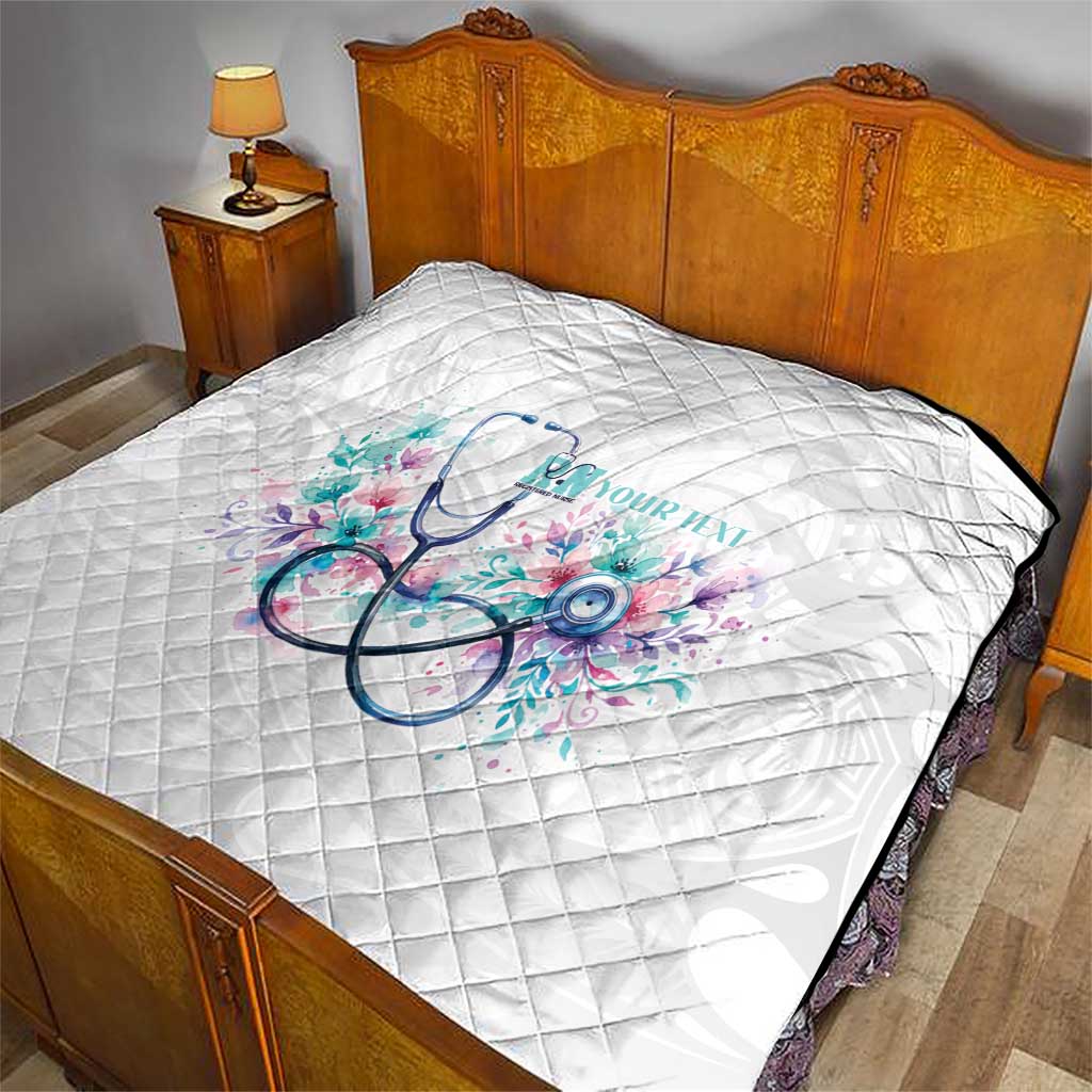 New Zealand Nurses RN Personalised Quilt Stethoscope Floral Maori Motif LT9 - Polynesian Pride