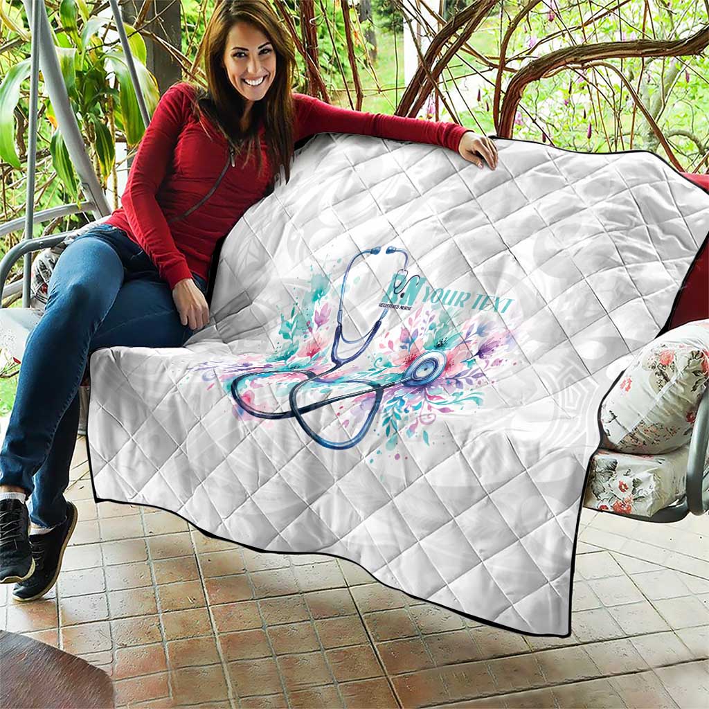 New Zealand Nurses RN Personalised Quilt Stethoscope Floral Maori Motif LT9 - Polynesian Pride